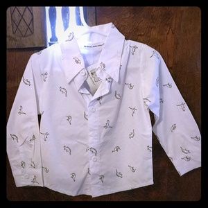 NEW Big Elephant toddler button down shirt 12 mo
